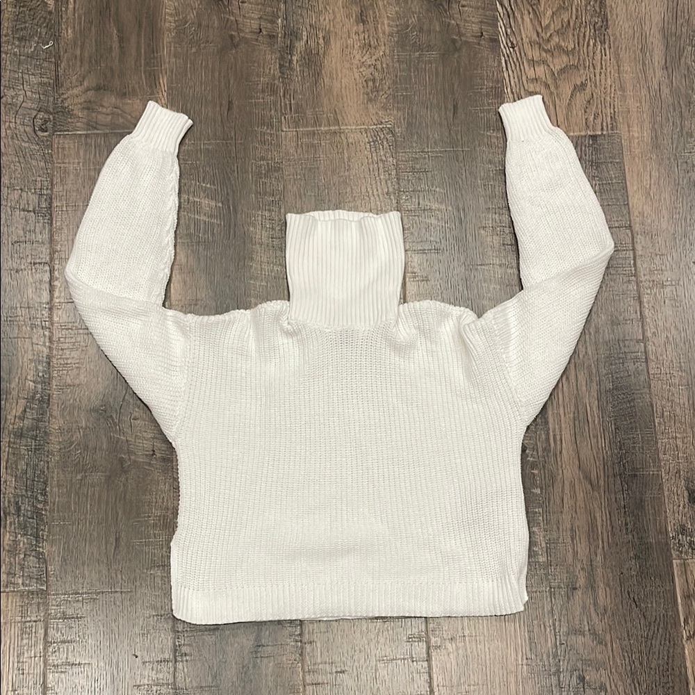 Women's White Turtleneck Sweater